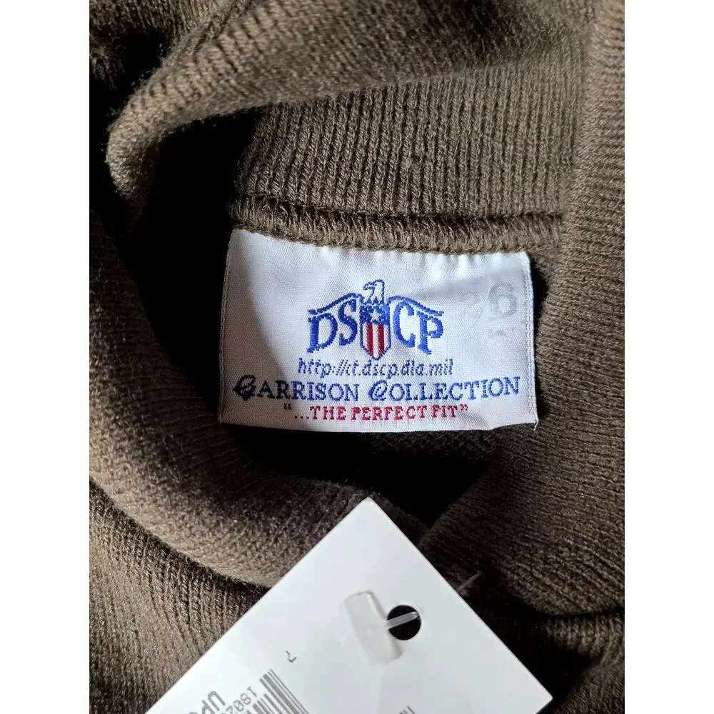 VTG US Military DSCP Brown 5 Button Henley Sweater Large Garrison NWT Deadstock